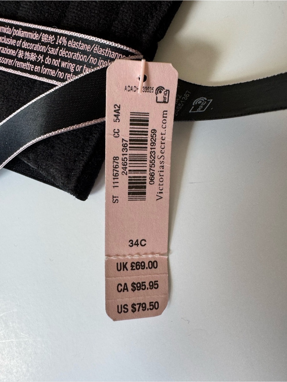Victoria’s Secret Unlined Strappy Black Bra 34C NWT - Picture 7 of 10